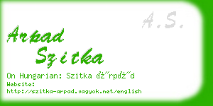 arpad szitka business card